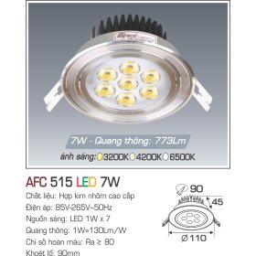 Đèn Led downlight Anfaco AFC 515-7W
