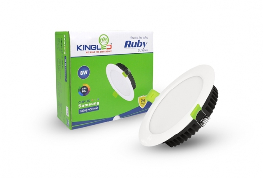 Đèn Âm Trần Ruby 8W Đơn Sắc - KingLED